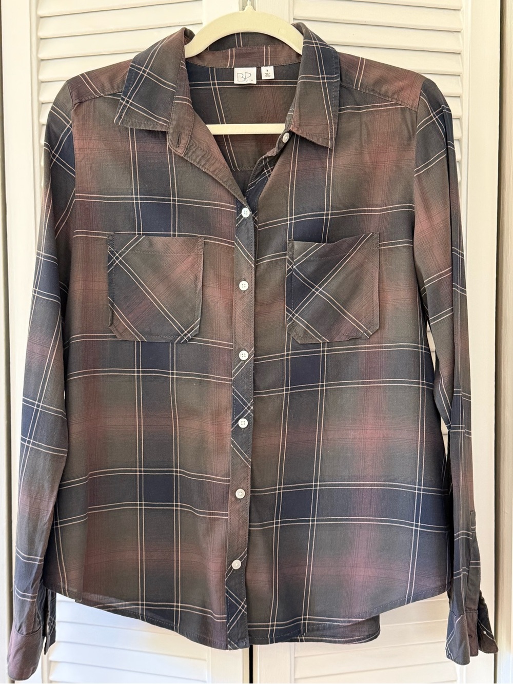 Nordstrom Plaid Button-Down Shirt in Brown and Gray - Picture 2 of 9